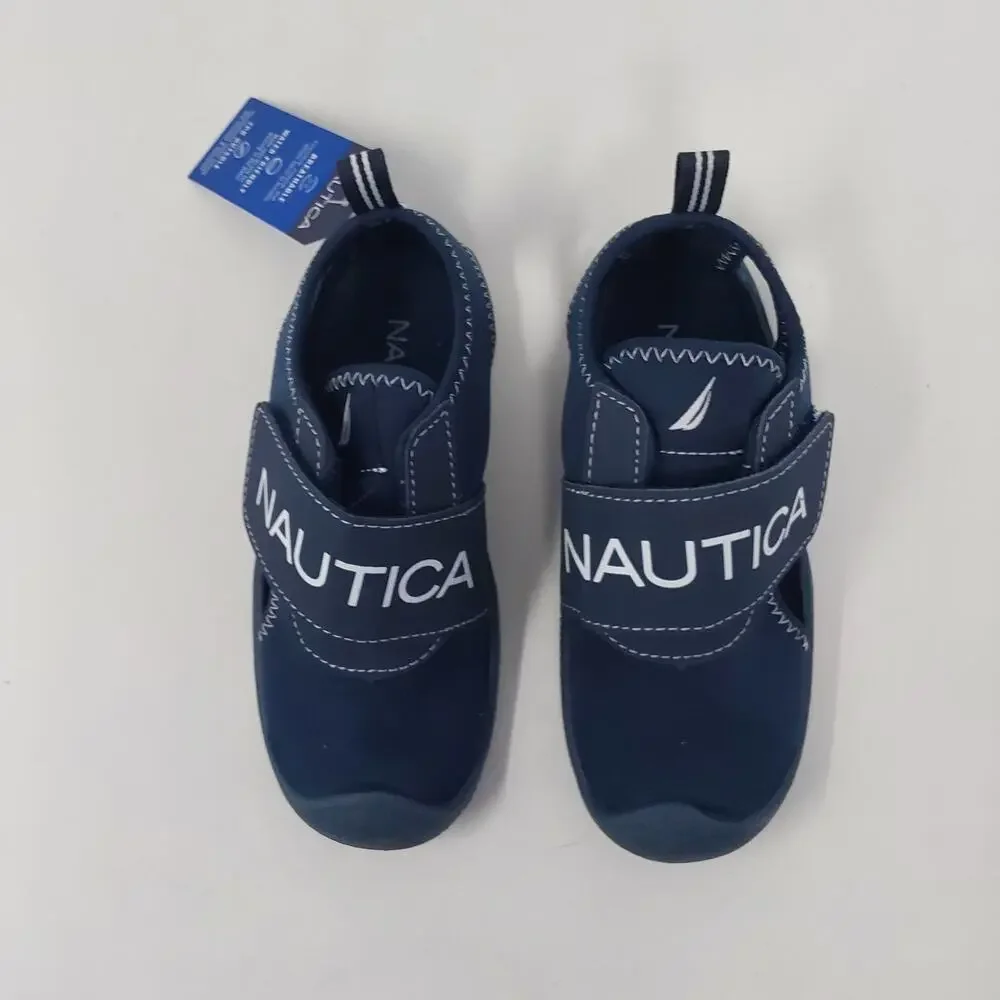 Nautica Toddler Water Shoes Navy Aqua Sock Hook & Loop Size 10 New